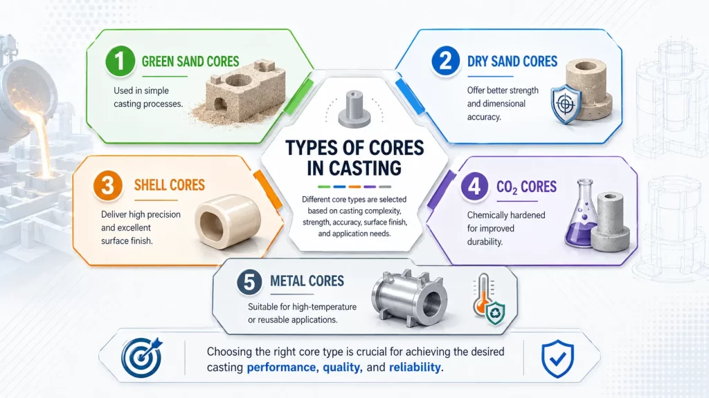 Types of Cores in Casting