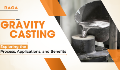 Gravity casting process showing molten metal being poured into a mold, illustrating manufacturing technique, industrial casting equipment, and metal fabrication applications.