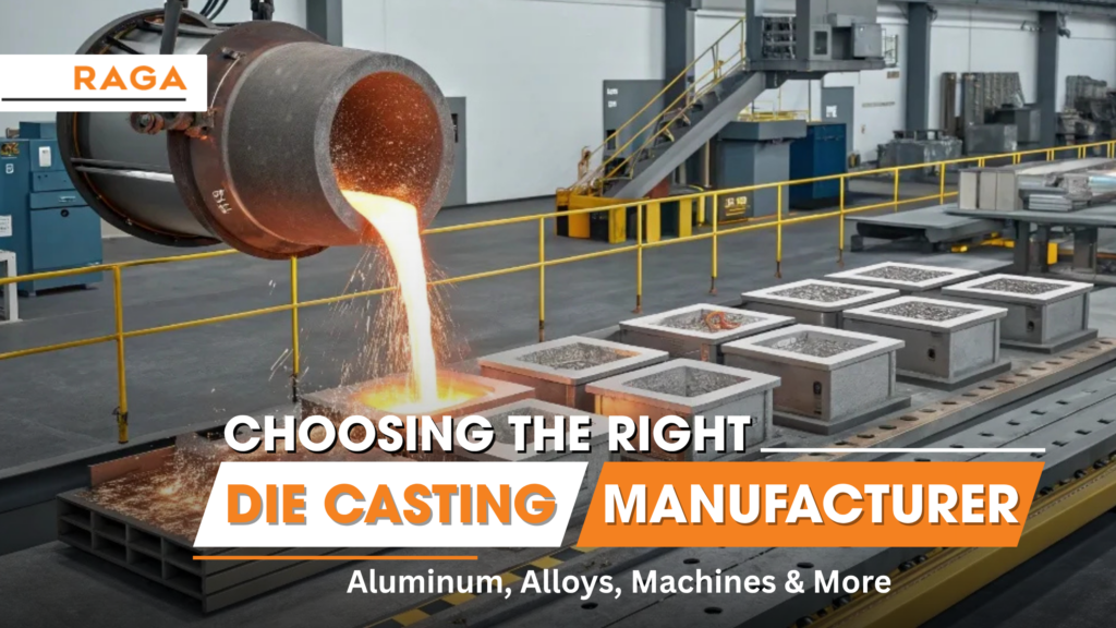 Molten aluminum being poured into molds in an industrial foundry, illustrating the process of die casting and highlighting how to choose the right die casting manufacturer for aluminum alloys and metal production.