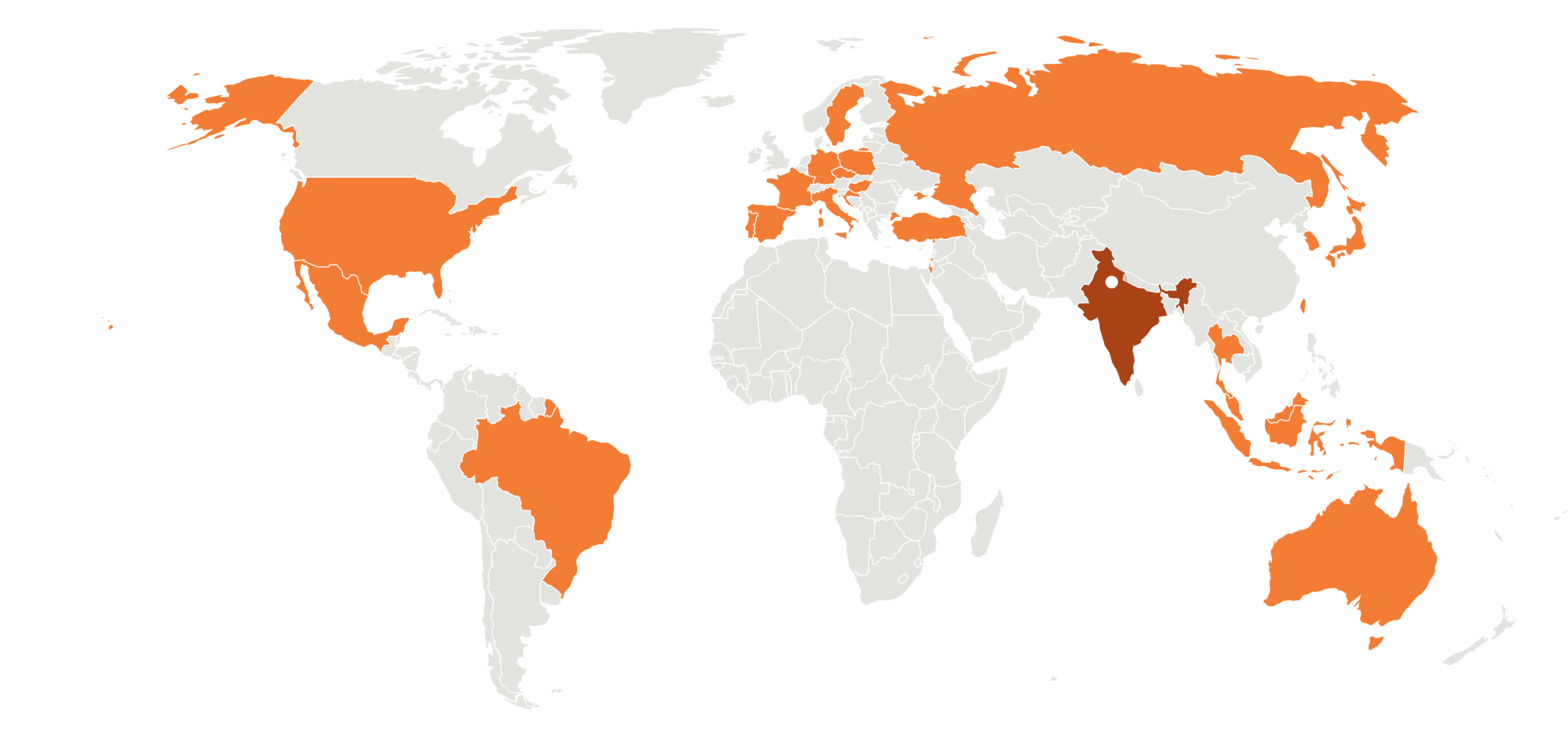 RAGA global presence map